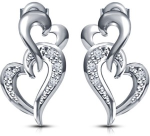 Kirati Intertwined Heart Shape Cubic Zirconia Alloy Stud Earring