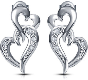 Kirati Intertwined Heart Shape Cubic Zirconia Alloy Stud Earring