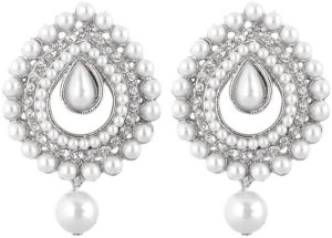 Jewels Capital Diva Style Pearl Alloy Chandbali Earring