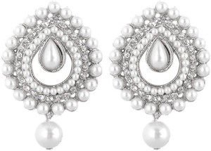 Jewels Capital Diva Style Pearl Alloy Chandbali Earring