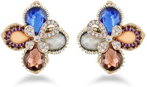 Jazz Jewellery Fancy Style Multicolour Flower Shape Earrings For Women Alloy Stud Earring