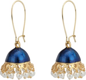Stylepotion Jaipur Style Ethnic Gold Colour Plated Pearl Brass Jhumki Earring