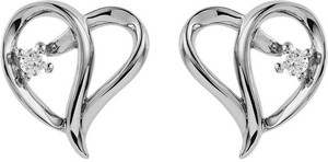 Kataria Jewellers 92.5 BIS Hallmarked Infinity Love Heart Silver Stud Earring
