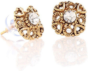 GoldNera Solitaire Design Alloy Stud Earring