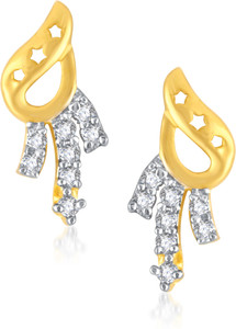 VK Jewels Three Lines Cubic Zirconia Alloy Stud Earring