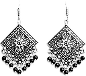 Sansar India Square Gypsy Alloy Dangle Earring