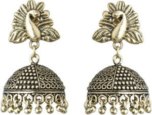 Waama Jewels Golden Pearl Golden Plated Jhumki For Party wear Christmas Gift New Year Gift Brass Jhumki Earring