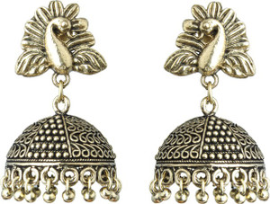 Waama Jewels Golden Pearl Golden Plated Jhumki For Party wear Christmas Gift New Year Gift Brass Jhumki Earring