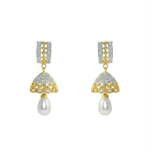 MP Fine Jewellery Elegant Pair Of Tops Zircon Alloy Jhumki Earring