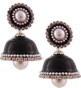 Subharpit Green Brass Metal Indian Traditional Small Jhumka Jhumki Earrings for Women /& Girls