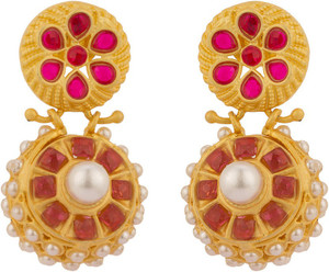 Rajwada Arts Circular Design Rajasthani Brass Drop Earring