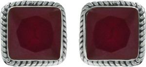 Abhooshan Precious Stones Ruby Sterling Silver Stud Earring