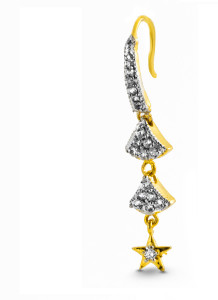 Three Shades American Diamond Star shine Alloy Dangle Earring