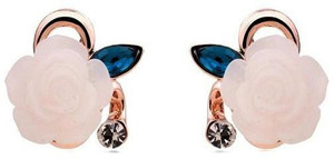 Roma Brothers Resin Flower1 Cubic Zirconia Alloy Stud Earring