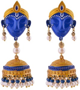 Jewels Gold Krishna Collection Beads Alloy Jhumki Earring