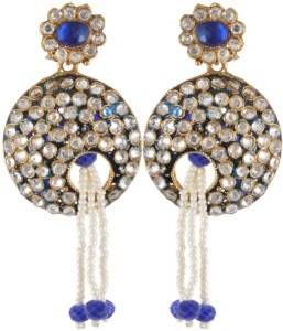 Waama Jewels Golden Brass Earring only plated Girl fashion jewellery Metal Earring Set