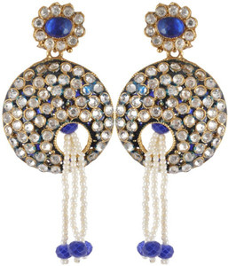 Waama Jewels Golden Brass Earring only plated Girl fashion jewellery Metal Earring Set