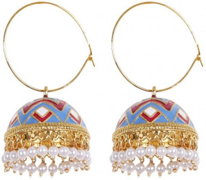 Rajwada Arts Stylish Enamel Brass Hoop Earring