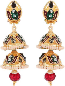 GoldNera Ethnic Brass Jhumki Earring