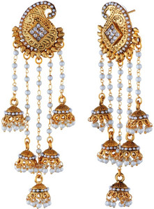 Tatva Exclusive American Diamond Based Designer Earrings Alloy Jhumki Earring