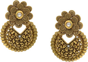 Prisha ATGOL1838 Cubic Zirconia Alloy Chandbali Earring