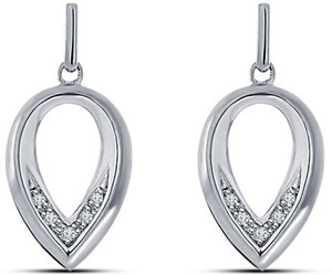 Kirati Pearl Shape Cubic Zirconia Sterling Silver Stud Earring