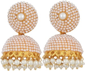 Jewels Guru Diva Style Pearl Alloy Jhumki Earring