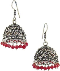 GoldGiftIdeas Jaipuri Style German Silver Jhumki Earring