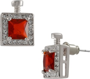 Sarah Red Diamond Flask Metal Stud Earring