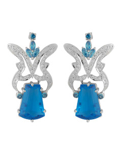 Voylla Precious Classic Embellished Crystal Sterling Silver Drop Earring
