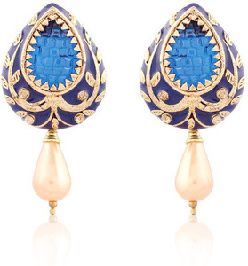 I Jewels Gold Plated Traditional Designer Alloy Chandbali Earring