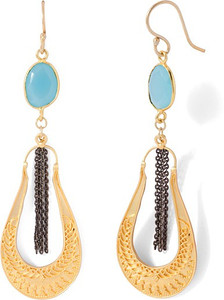 Voylla Precious Classic Plain Aquamarine Sterling Silver Dangle Earring
