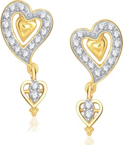 VK Jewels Pretty Heart Cubic Zirconia Alloy Drop Earring