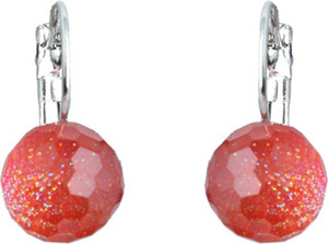 Waama Jewels Charming Red Color Pearl Silver Plated Stud Party wear Christmas Gift New Year Gift Pearl Brass Stud Earring