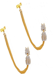 Enzy Cute Gold Plated Ear-Chain Earrings for Girls Alloy Cuff Earring