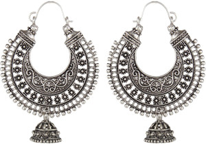 Crazytowear Oxidised Antique jhumkis Alloy Chandbali Earring