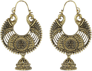 Crazytowear Elegant Golden Alloy Hoop Earring