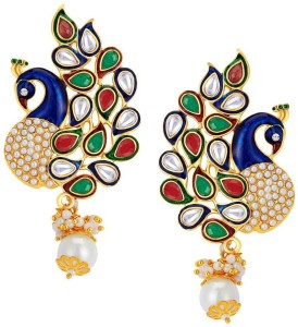 Jewels Guru Diva Style Pearl Alloy Chandbali Earring