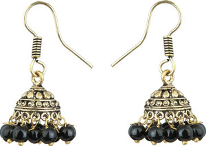 Waama Jewels Traditional Festive Pearl Brass Jhumki Earring