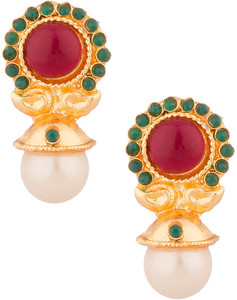 Voylla Artificial Classic Textured Crystal Alloy Dangle Earring