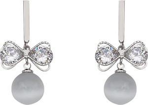 Soleti Flower Pearl Alloy Drop Earring