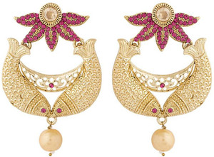 Voylla Artificial Classic Engraved Alloy Drop Earring