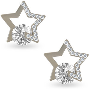 Sarah Star Rhinestone Metal Stud Earring