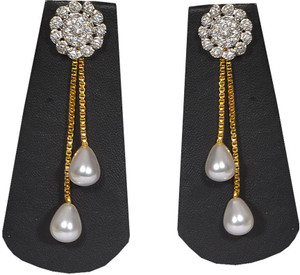 Pourni Drop Pearl Brass Drop Earring