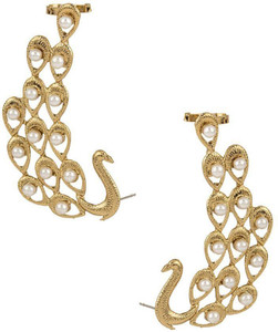 The Jewel Box Moti Peacock Pearl Copper Cuff Earring