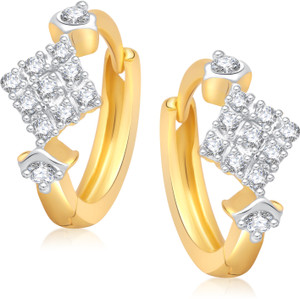 VK Jewels Square Shape Cubic Zirconia Alloy Huggie Earring