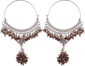 Sale Funda Hanging Brown Beads Alloy Chandbali Earring