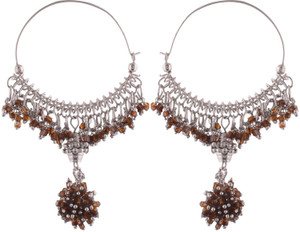 Sale Funda Hanging Brown Beads Alloy Chandbali Earring