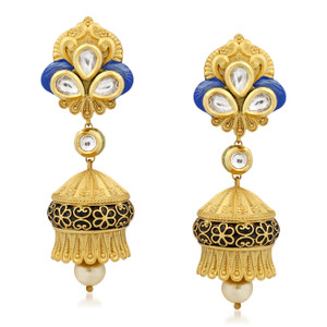 VK Jewels Fabulous Kundan Alloy Jhumki Earring
