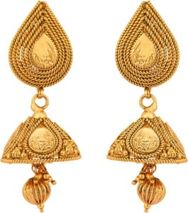 Rajwada Arts Temple Design Brass Jhumki Earring